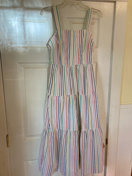 J. Crew Dresses & Skirts - J. Crew White Multi-Color Stripe Tiered Sundress